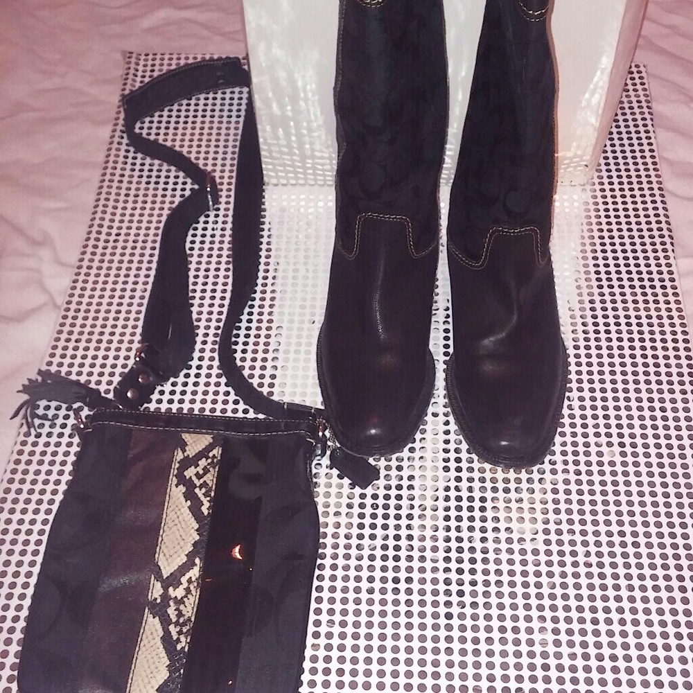 Women's Riding Boots and Cross Over Bag
